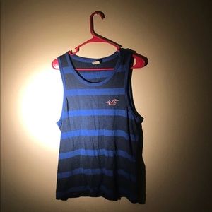 Blue and gray Hollister tank top